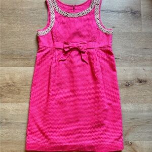 Lilly Pulitzer Pink Textured Kids Dress with Bow